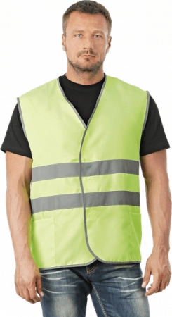 Жилет сигнальный ЖИЛ002, п/э (120 гр), 2СОП, лимон
