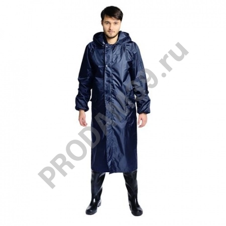 Плащ влагост БАЛТИКА, нейлон/ПВХ, капюшон, синий