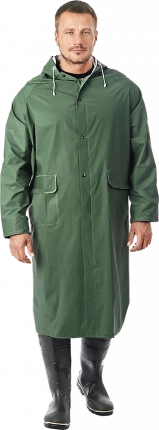 Плащ влагост БАЛТИКА, нейлон/ПВХ, капюшон, зеленый РФ