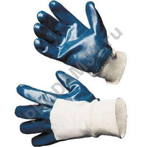 ПЕР 442 Перчатки трикотажные с частичным нитриловым покрытием, синий/белый