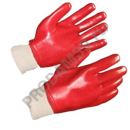 Перчатки МБС ГРАНАТ красный/белый, ПВХ / х/б