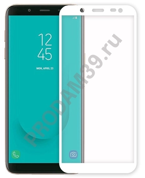 Стекло защитное для Samsung J6 2018 5D белое