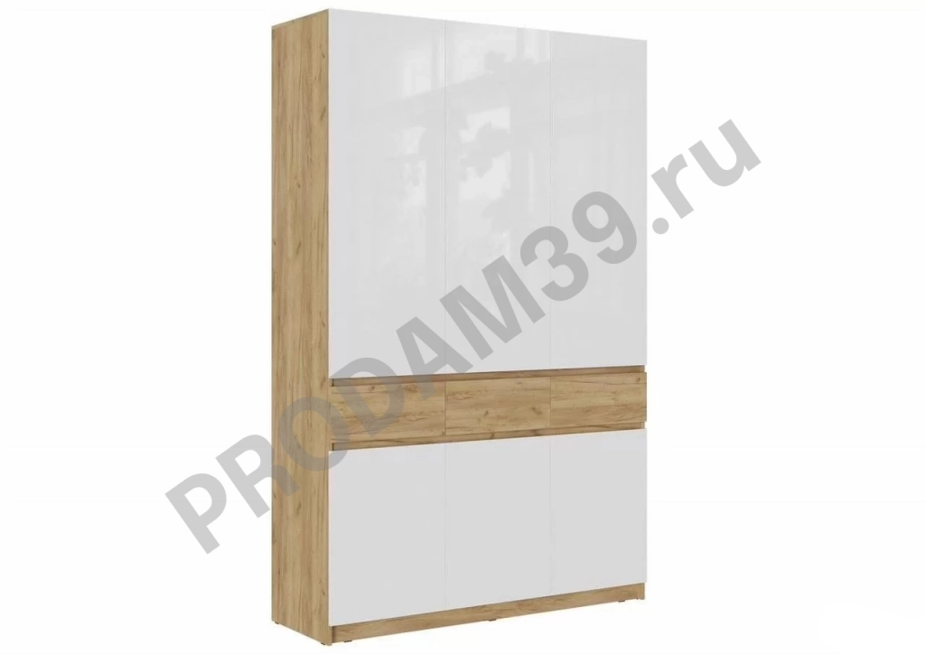 Шкаф Бостон 3 (белый глянец)