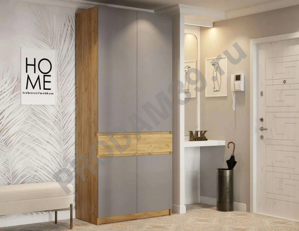 Шкаф Бостон 2 (серый)