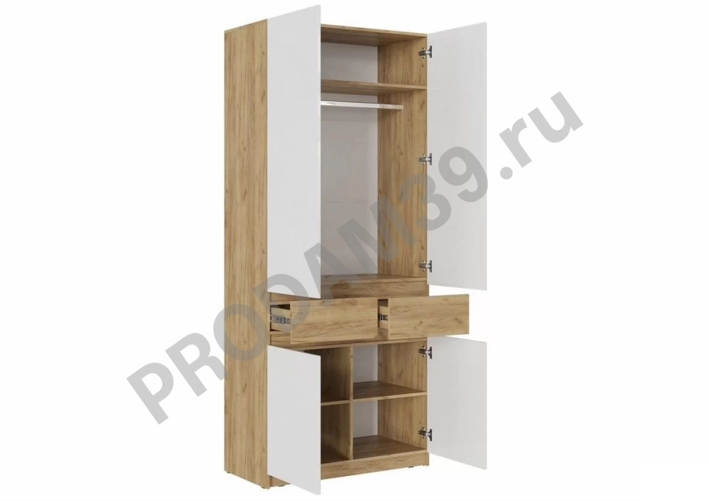 Шкаф Бостон 2 (Белый глянец)