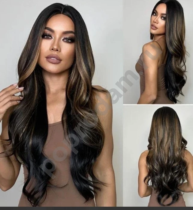 Парик черно коричневый новы