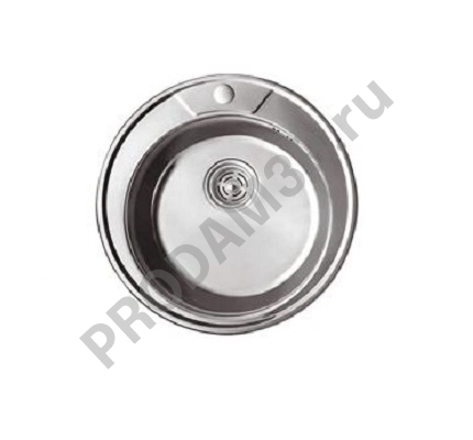 HBS490 кухонная мойка круглая матовая d490х180мм