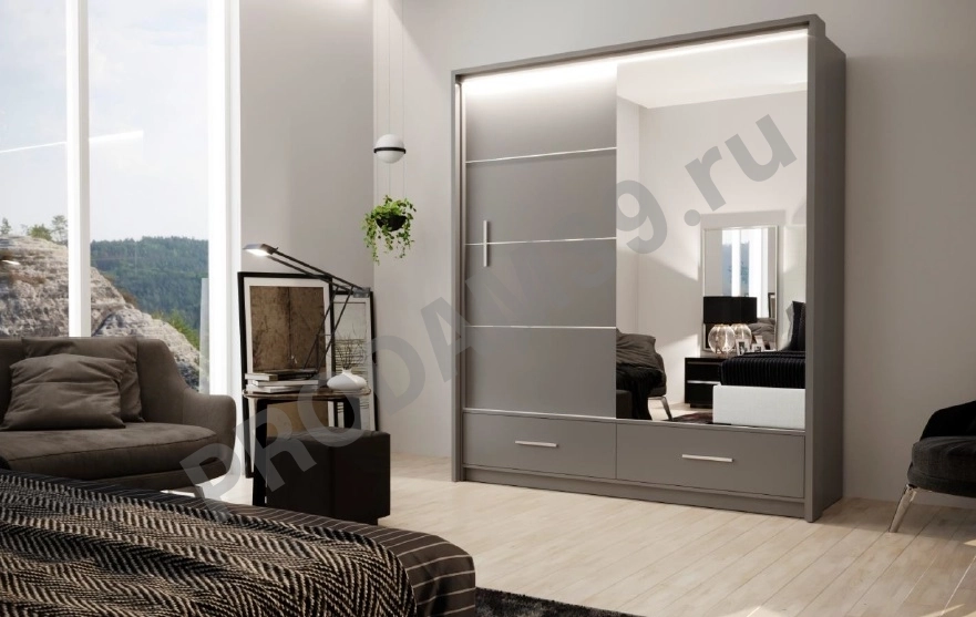 Шкаф-купе Марсилия (203/255 см) матовый