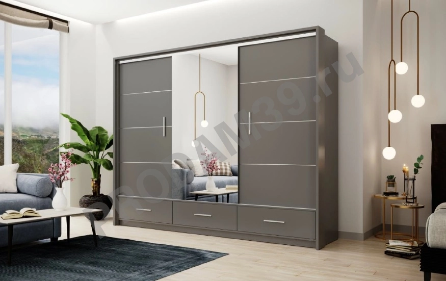 Шкаф-купе Марсилия (203/255 см) матовый