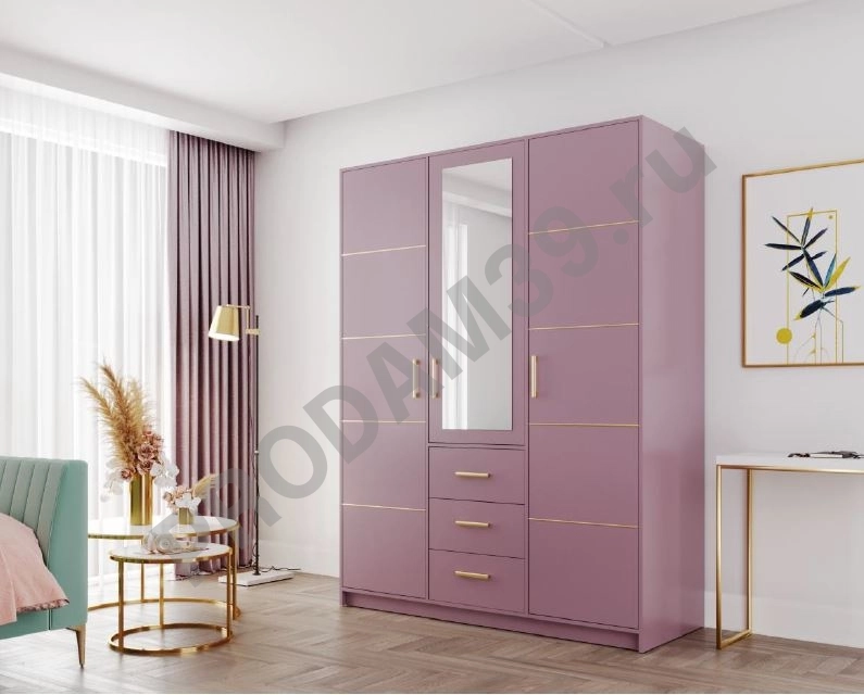 Шкаф Bali D3 розовый, индиго, оливковый