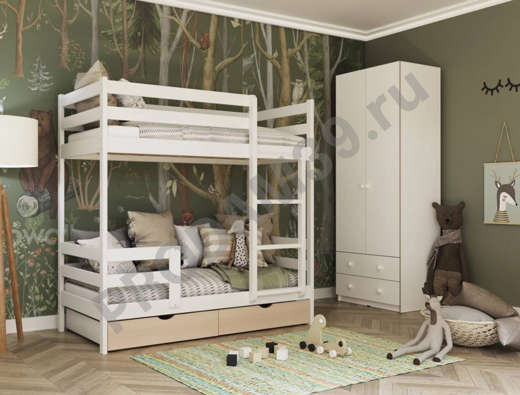 Двухъярусная кровать из натурального дерева Эко-12