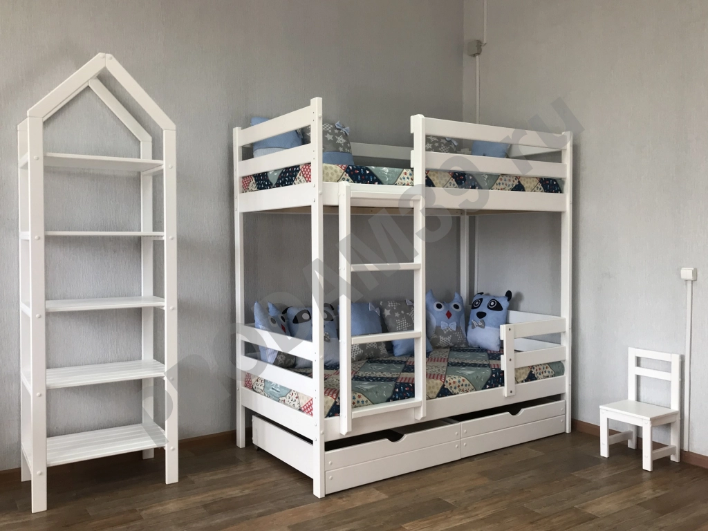 Двухъярусная кровать из натурального дерева Эко-12