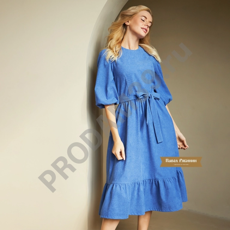 Платье Вельвет (синий). Коллекция ОСЕНЬ 2022