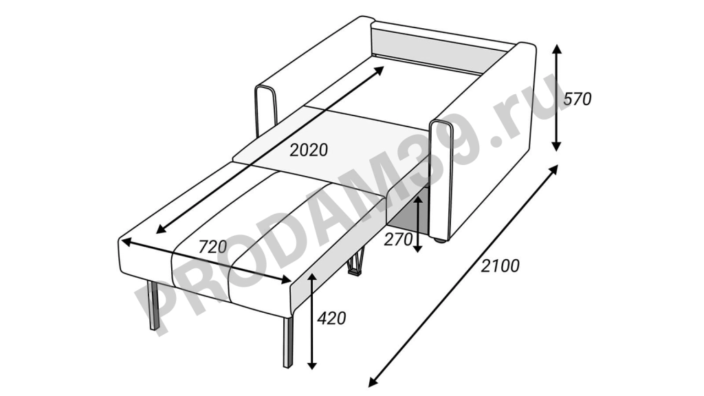 Кресло-кровать Каспер, 202*72