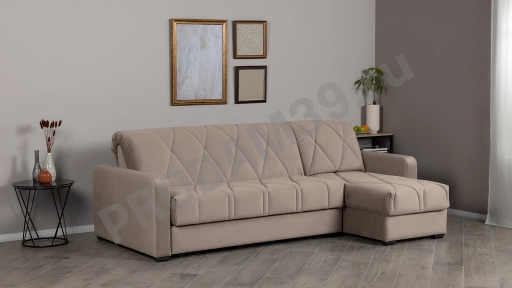 Диван-кровать Домо Про угловой (подлокотник 25 см без полок), габариты спального места 216*140*46