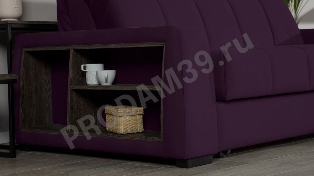 Диван-кровать Домо Про прямой (подлокотник 25 см с полками), габариты спального места 216*140*46