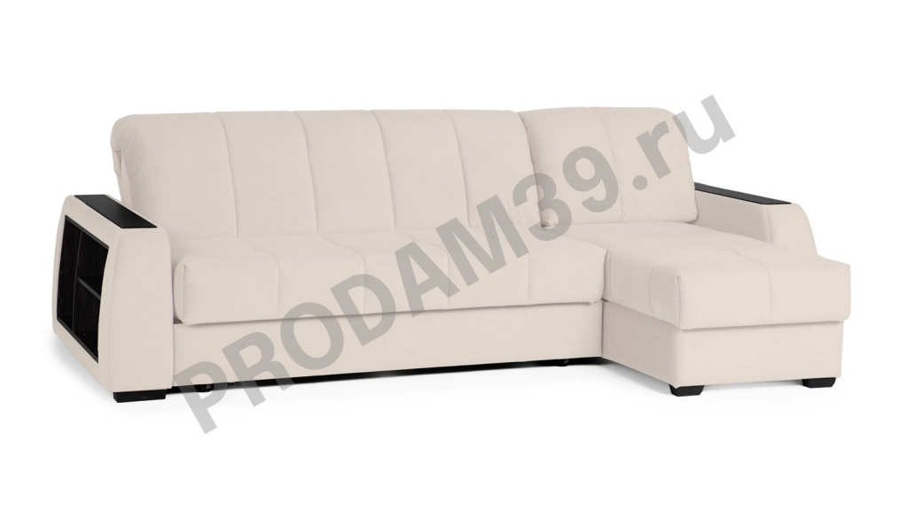 Диван-кровать Домо Про угловой (подлокотник 25 см с полками), габариты спального места 216*140*46