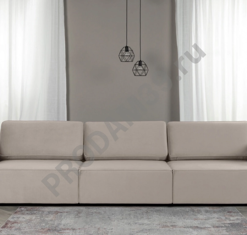 Прямой диван Ральф-3х секционный без подлокотников, габариты спального места 160*300