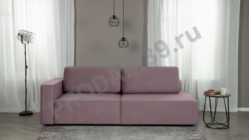 Прямой диван Ralf двухместный, с подлокотником L, габариты спального места 160*200