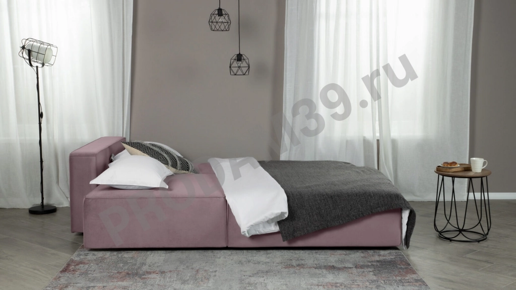 Прямой диван Ralf двухместный, с подлокотником L, габариты спального места 160*200