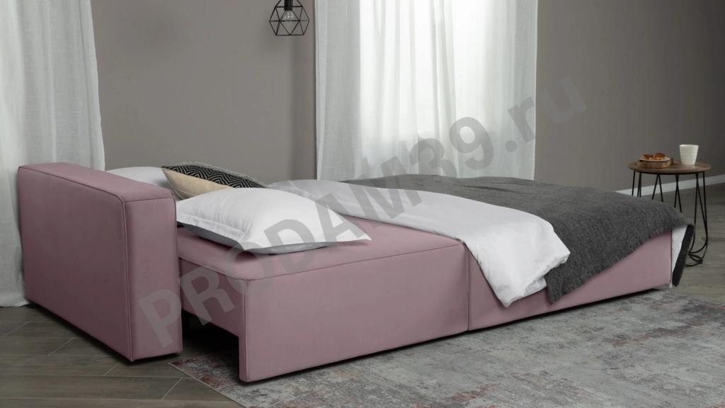 Прямой диван Ralf двухместный, с подлокотником L, габариты спального места 160*200