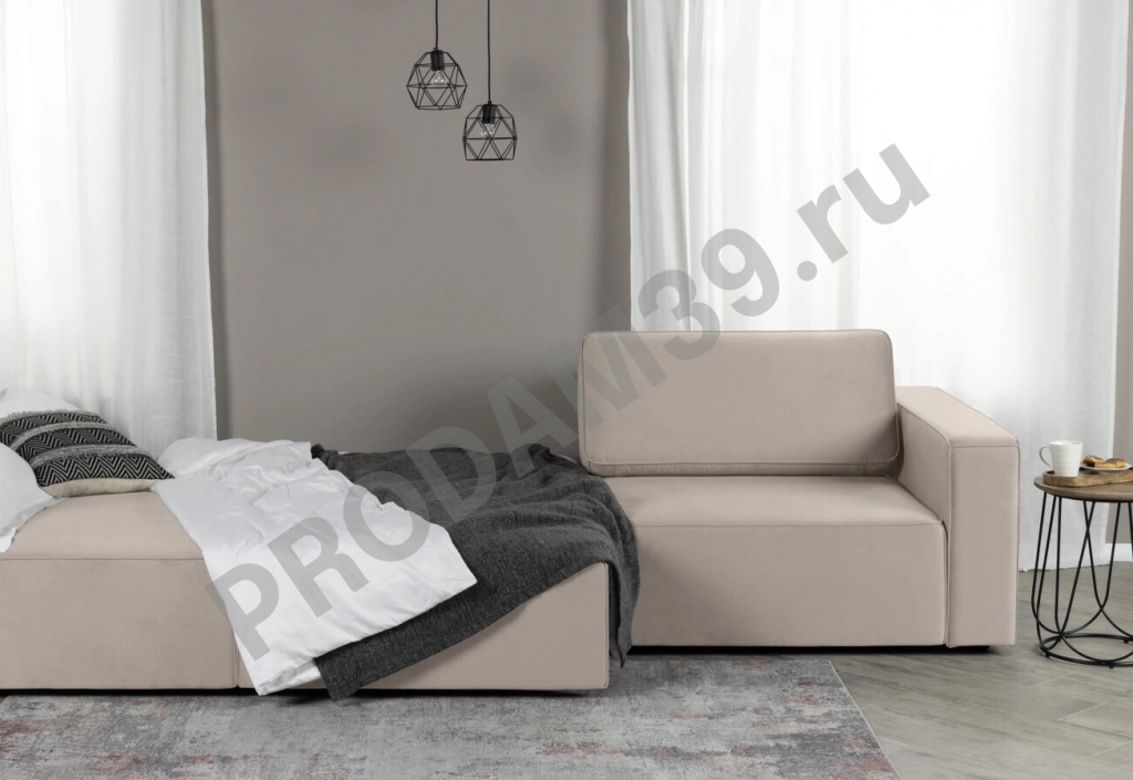 Прямой диван Ральф-3х секционный L без подлокотника слева,габариты спального места 160*300