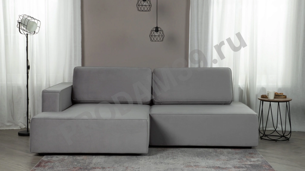 Угловой диван Ralf двухместный, с подлокотником L, габариты спального места 160*200