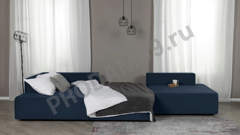 Угловой диван Ralf трехместный, с подлокотником L, габариты спального места 160*300