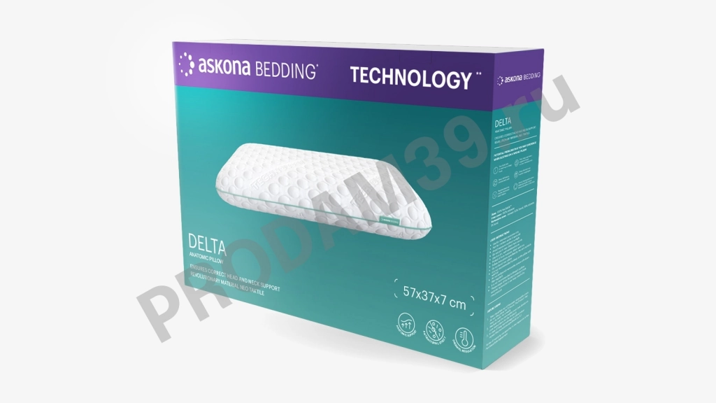 Анатомическая подушка Delta XS Technology, 40*60