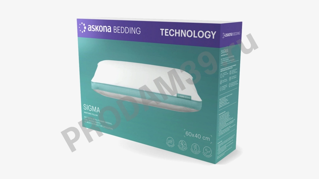 Анатомическая подушка Sigma Technology S, M, L ( 60*38)