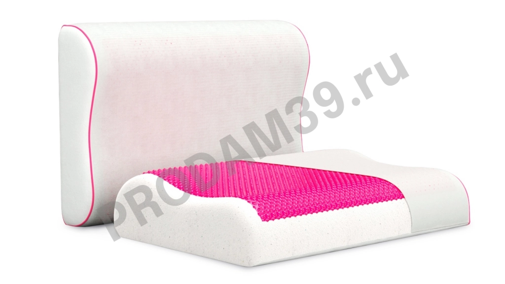 Анатомическая подушка Ecogel Contour Pink, 60*40
