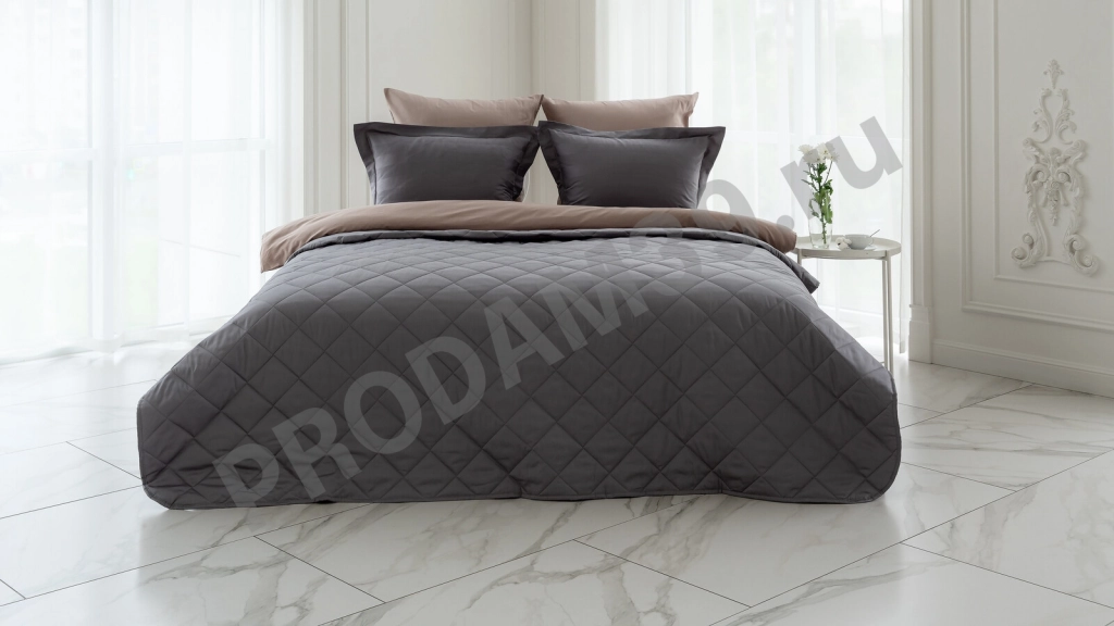 Покрывало хлопковое Askona Home, цвет пепельный, 220*240