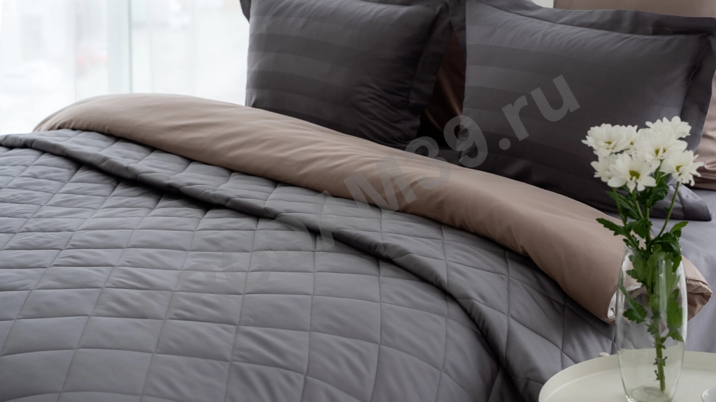 Покрывало хлопковое Askona Home, цвет пепельный, 220*240