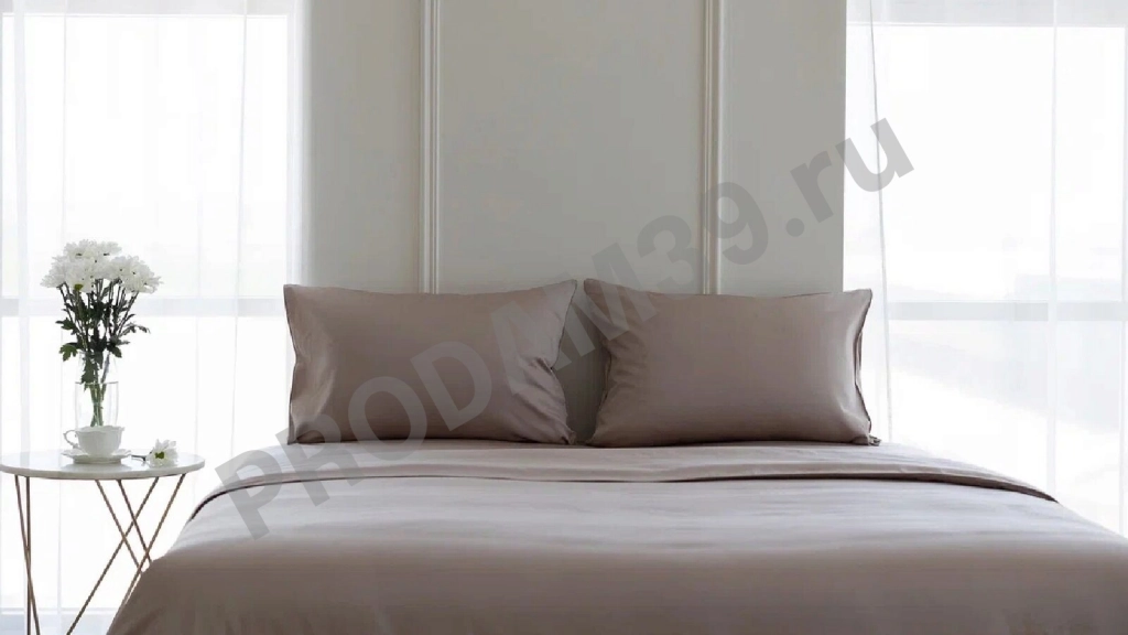 Комплект постельного белья Maco Sateen Кремовый, односпальный(пододеяльник 205*140; наволочка 50*70)