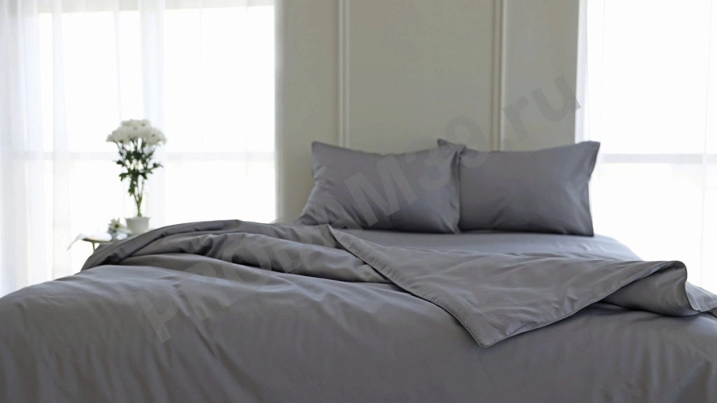 Комплект постельного белья Maco Sateen Пепельный, односпальный(пододеяльник 205*140;наволочка 50*70