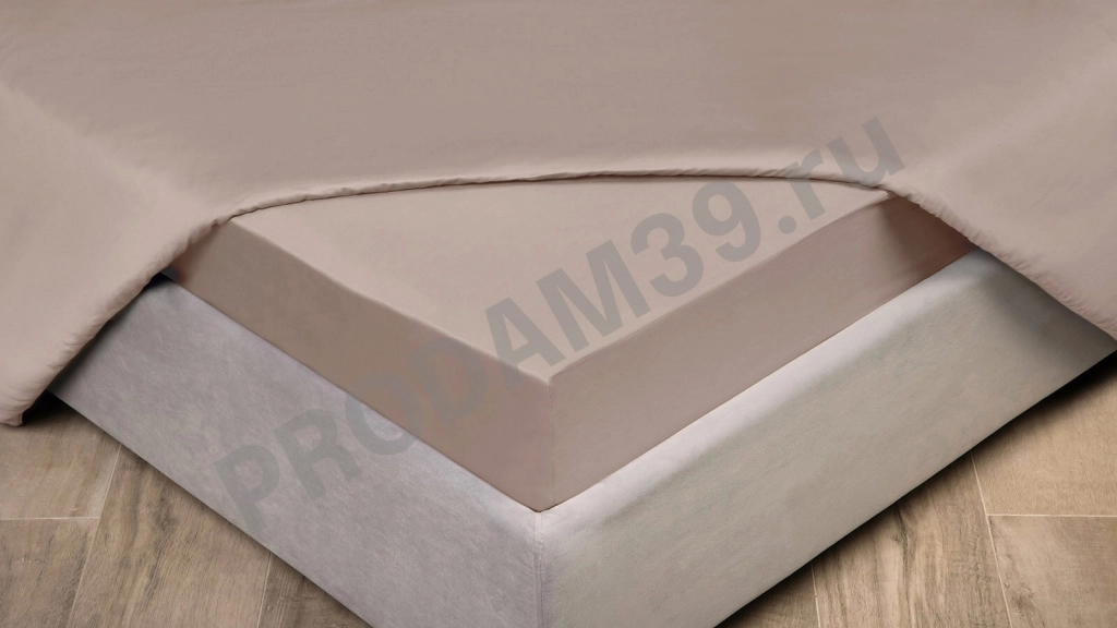 Простыня на резинке Maco Sateen Кремовый, 160*200