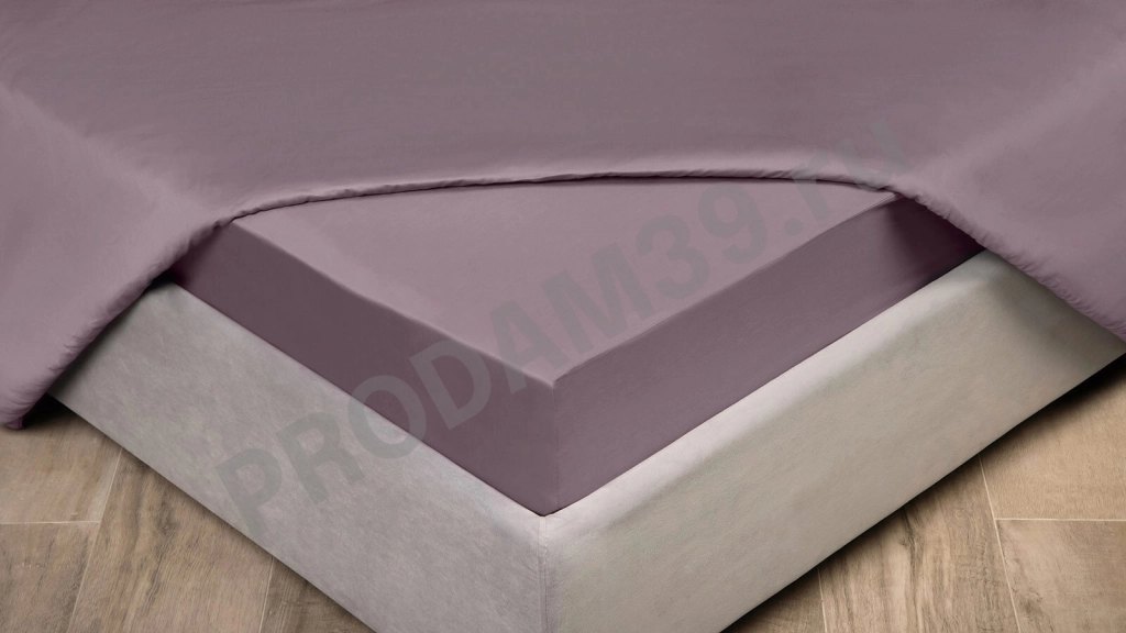 Простыня на резинке Maco Sateen Лиловая дымка, 180*200