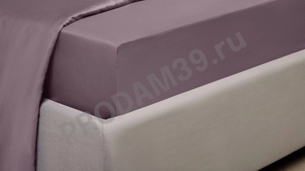 Простыня на резинке Maco Sateen Лиловая дымка, 180*200