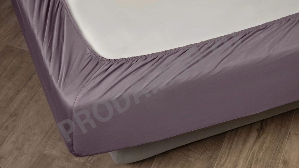 Простыня на резинке Maco Sateen Лиловая дымка, 180*200