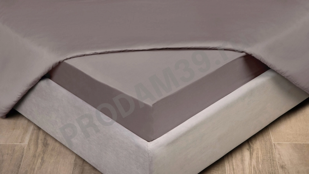 Простыня на резинке Maco Sateen Пепельный, 160*200