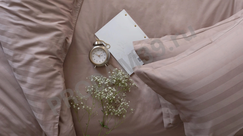 Комплект постельного белья Stripe Миндаль, односпальный( пододеяльник 140*205; наволочка 50*70)