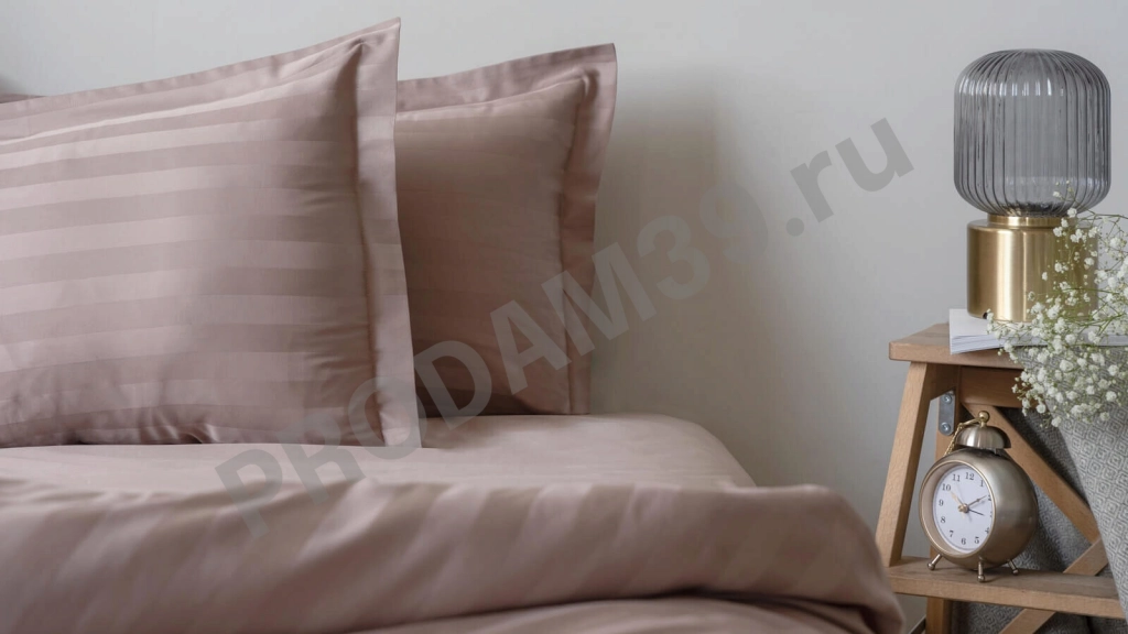 Комплект постельного белья Stripe Миндаль, односпальный( пододеяльник 140*205; наволочка 50*70)