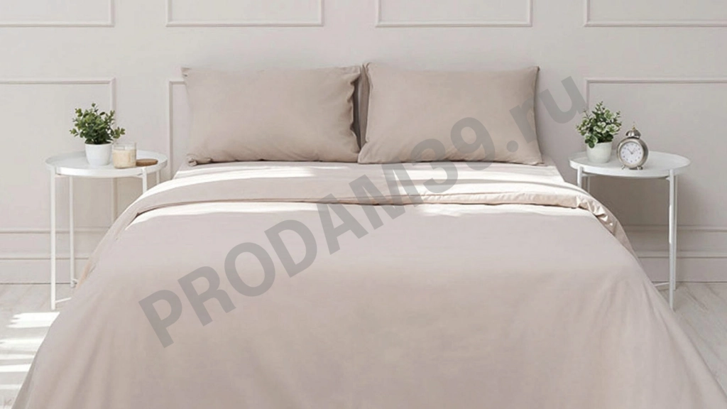 Постельное белье Comfort Cotton,цвет:Льняной, односпальное(Пододеяльник 205*140/Наволочка 50*70)