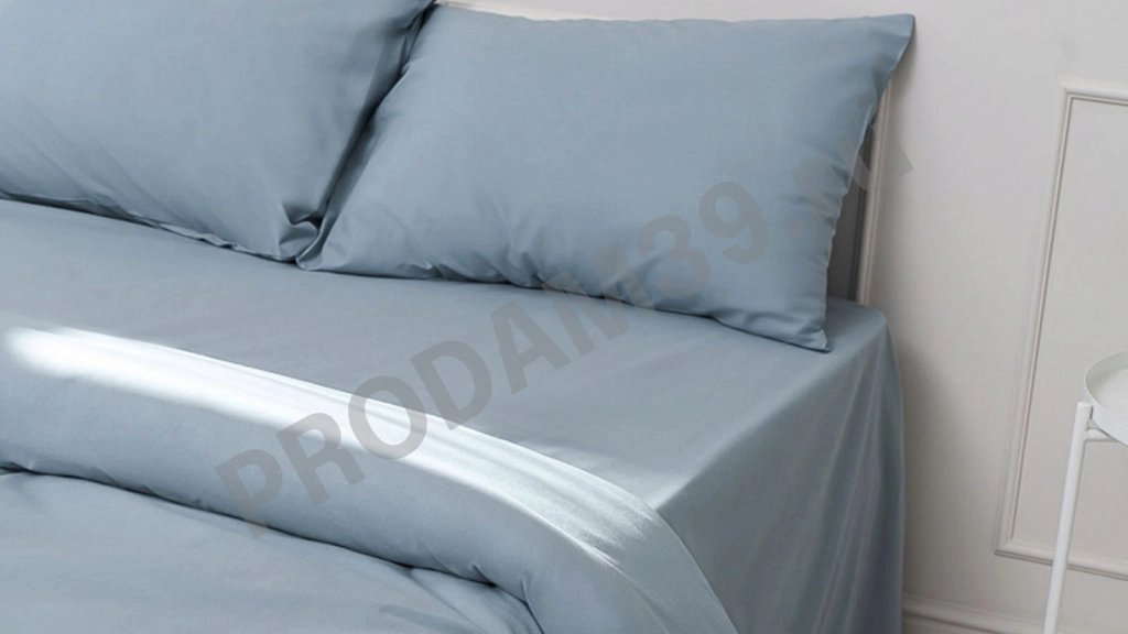 Постельное белье Comfort Cotton,цвет:Серо-голубой,евро(Пододеяльник 220*200/Наволочка 50*70(2шт)