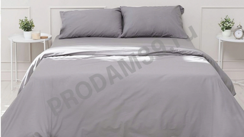 Простыня на резинке Askona Comfort Cotton, цвет: Светло-серый, 160*200