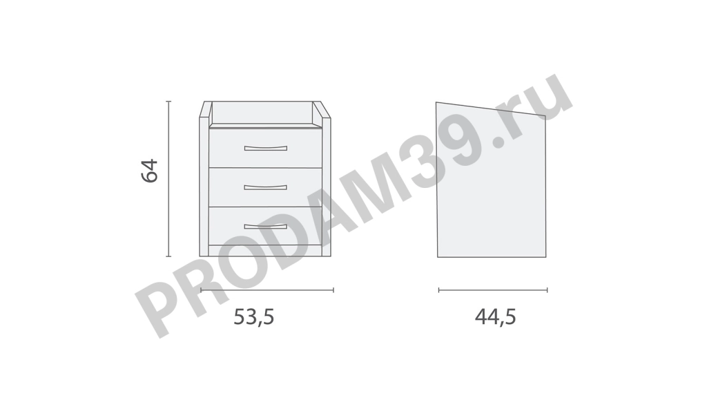 Тумба Teffi ( с доводчиком ), 64*53*44