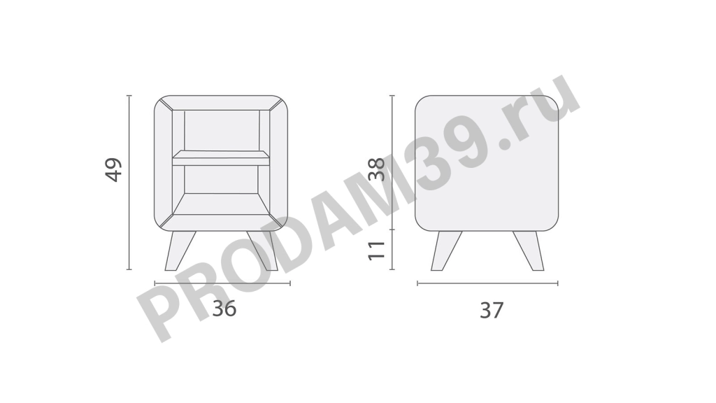 Тумба прикроватная Rondo, 49*37*36