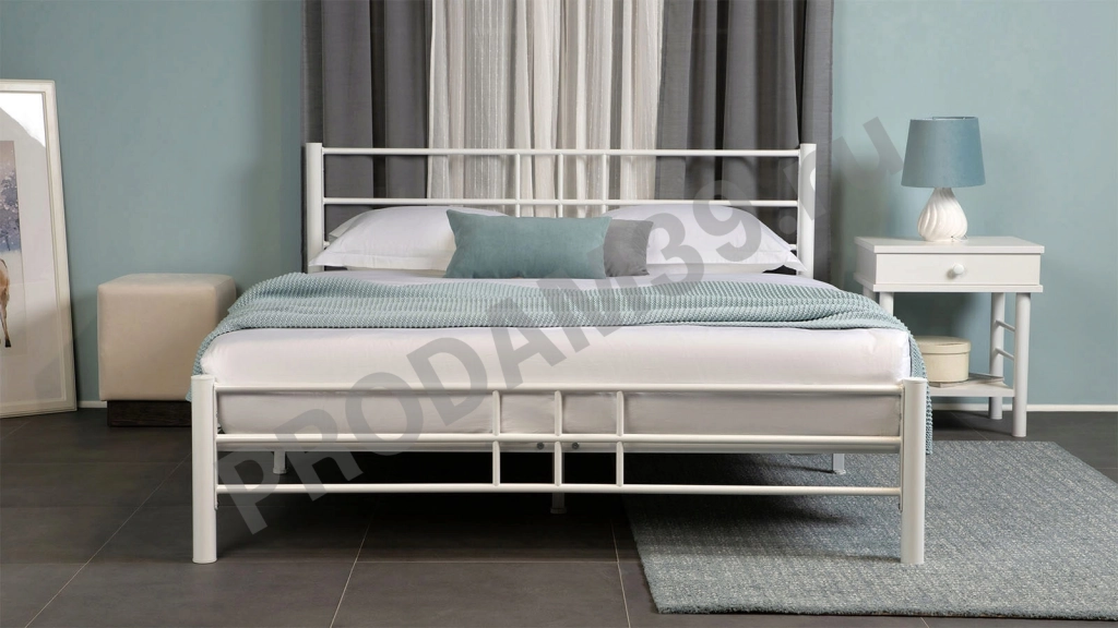 Кровать металлическая Chris, цвет белый, 140*200