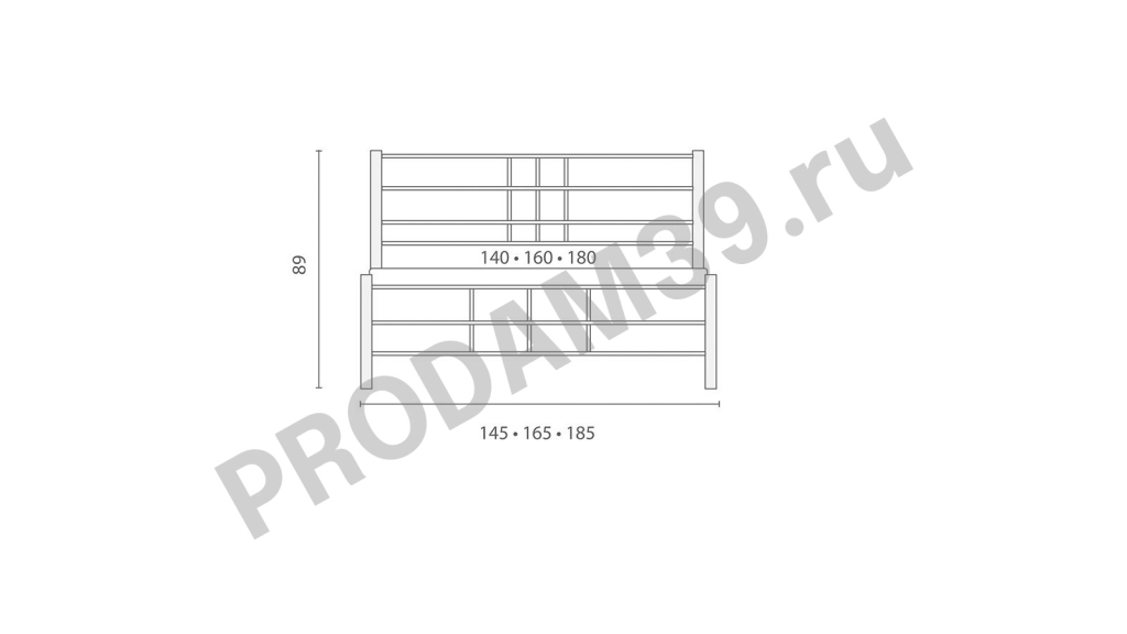 Кровать металлическая Chris, цвет белый, 140*200