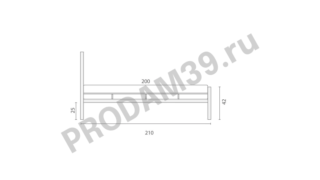 Кровать металлическая Chris, цвет белый, 140*200